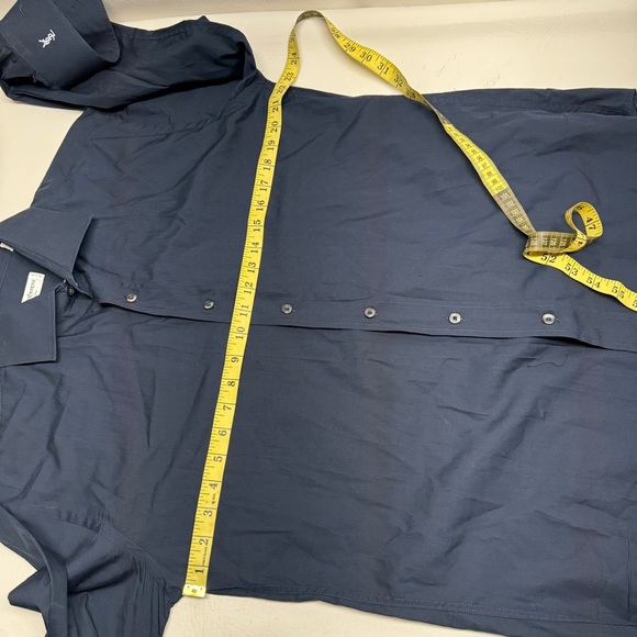 YVES SAINT LAURENT MENS DRESS SHIRT size 17 navy blue - Picture 5 of 11